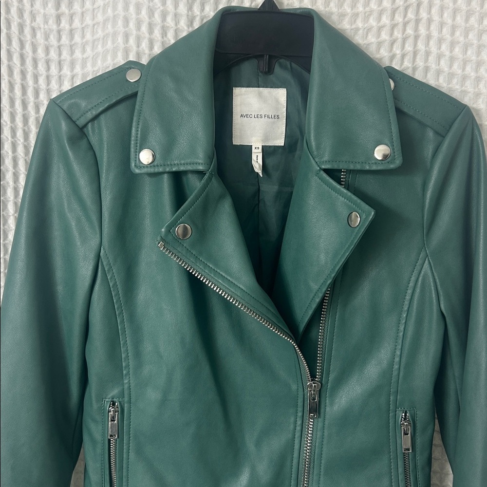 Avec Les Filles Faux Leather Moto Jacket XS - Picture 2 of 9